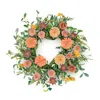Melrose International Mixed Gerbera Daisy Wreath 24"d - Pink, Red, Green