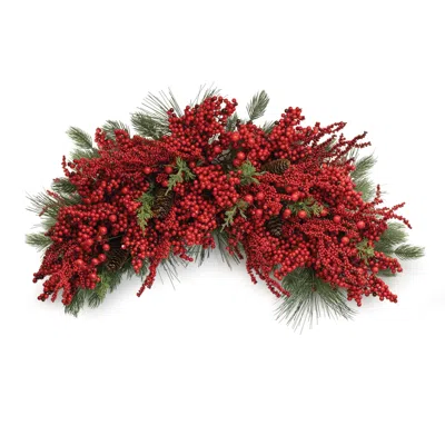 Melrose International Mixed Pine And Berry Cresti 31"l - Red, Green