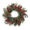Melrose International Mixed Pine Berry And Ornament Wreath 24"d - Green, Red