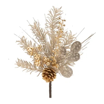 Melrose International Mixed Pine Eucalyptus Spray (set Of 6) - Gold, Gray