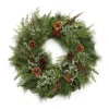 Melrose International Mixed Pine Juniper And Pincone Wreath 24"d - Green, Brown