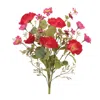 Melrose International Mixed Poppy Floral Bush (set Of 4) - Red, Green