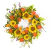 Melrose International Mixed Sunflower Floral Wreath 22"d - Multi