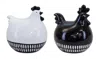 Melrose International Modern Black And White Chicken Decor (set Of 2) - Black, White