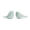 Melrose International Modern Etched Bird Figurine (set Of 4) - Green