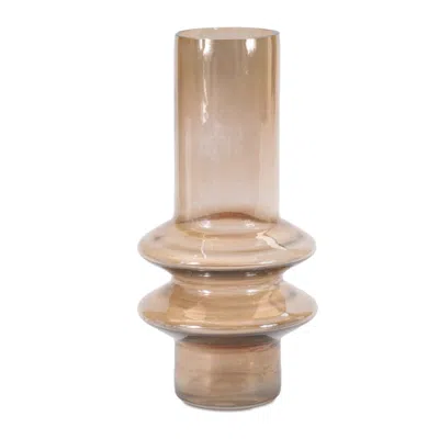 Melrose International Modern Glass Cylinder Vase (set Of 2) - Beige