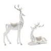Melrose International Modern Holiday Reindeer Figurine (set Of 2) - Silver