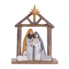 Melrose International Modern Nativity Arch With Farm Animals 10"h - Brown, Blue