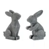 Melrose International Modern Sitting Bunny Figurine (set Of 6) - Gray