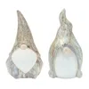 Melrose International Modern Terra Cotta Gnome Figurine With Marble Finish (set Of 2) - Grey, White, Blue