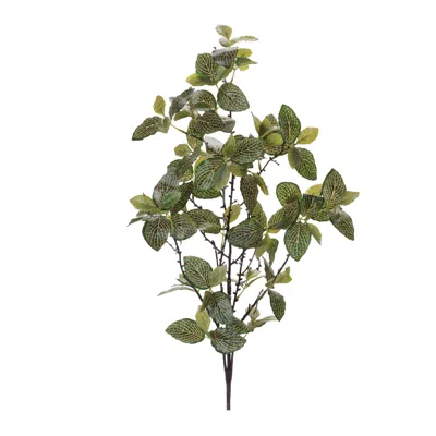 Melrose International Mosaic Leaf Spray (set Of 4) - Green, Gray, White