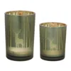 Melrose International Mossy Oak Deer Candle Holder (set Of 2) - Green, Gold