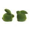 Melrose International Mossy Terra Cotta Rabbit Figurine (set Of 2) - Green