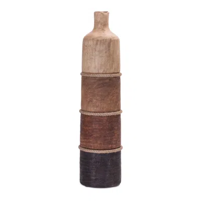 Melrose International Multi-toned Mango Wood Floor Vase 23.75"h - Brown