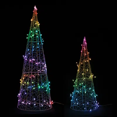 Melrose International Multicolor Led Tree (set Of 2) - White, Multicolor