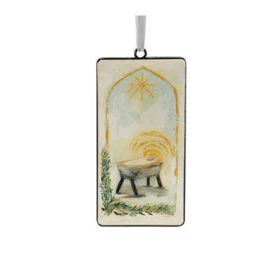 Melrose International Nativity Manger Ornament (set Of 12) - Beige, Green