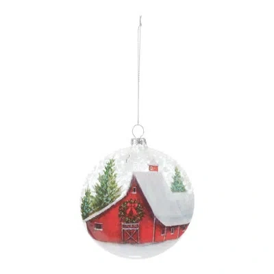 Melrose International No Pattern Ball Ornament In White;green;red;white;green;red;white;gr