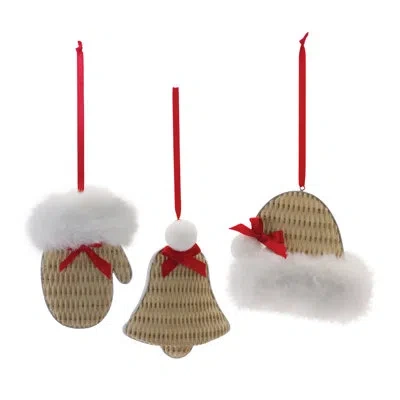 Melrose International No Pattern Holiday Shaped Ornament In Brown;white;red;brown;white;red;brown;wh
