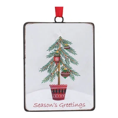 Melrose International No Pattern Holiday Shaped Ornament In White;green;red;white;green;red;white;gr