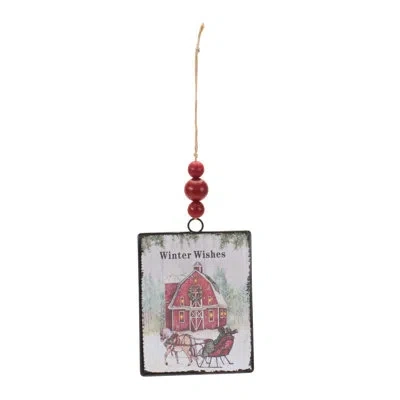 Melrose International No Pattern Holiday Shaped Ornament In White;green;red;white;green;red;white;gr