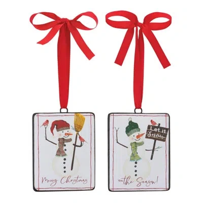 Melrose International No Pattern Holiday Shaped Ornament In White;red;white;red;white;red