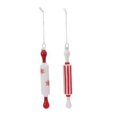 Melrose International No Pattern Holiday Shaped Ornament In White;red;white;red;white;red