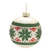 Melrose International Nordic Glass Ball Ornament (set Of 6) - Green, Red