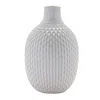 Melrose International Notched Ceramic Bottle Vase (set Of 4) - Gray