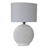 Melrose International Notched Ceramic Table Lamp 26"h - White, Grey