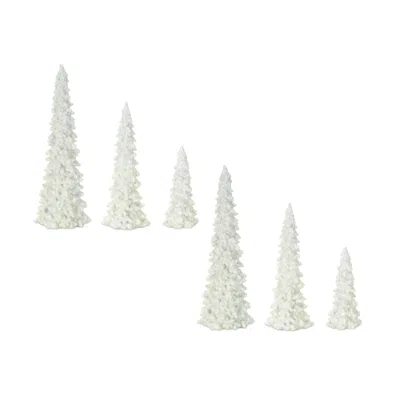 Melrose International Off-white Tabletop Holiday Tree (set Of 6) - Beige