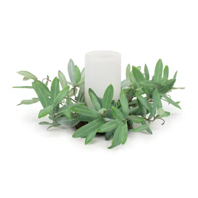 Melrose International Olive Leaf Candle Ring 12"d - Green