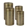 Melrose International Ornamental Punched Metal Candle Holder (set Of 4) - Gold