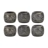 Melrose International Ornamental Punched Metal Candle Holder (set Of 6) - Silver, Bronze