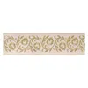 Melrose International Ornate Embroidered Leaves Wired Ribbon 4" X 5 Yds. - Beige, Green