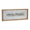 Melrose International Ornate Metal Merry Christmas Sign (set Of 2) - White; Silver In Multi