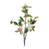 Melrose International Peach Fruit Foliage Branch (set Of 6) - Pink, Green