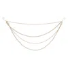 Melrose International Pearl Bead And Chain Link Garland (set Of 2) - White, Gold