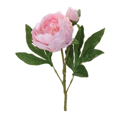 Melrose International Peony Floral Spray (set Of 6) - Pink, Green