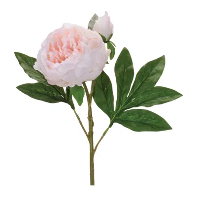 Melrose International Peony Floral Spray (set Of 6) - Pink, Green