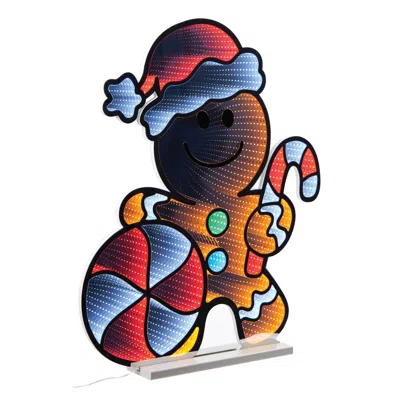 Melrose International Peppermint Gingerbread Man Ekkolight 29.5"h - Brown, White