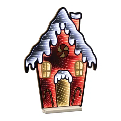 Melrose International Pepperpint Gingerbread House Ekkolight 26"h - Red, White