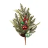 Melrose International Pine And Ball Ornament Spray (set Of 2) - Green, Red