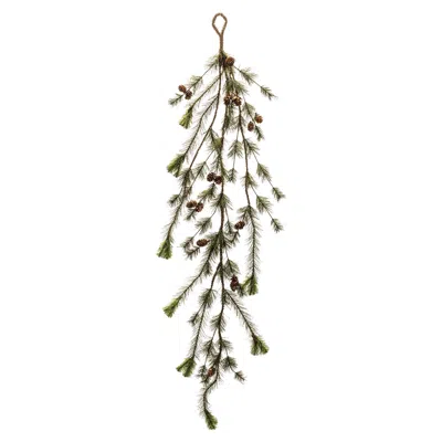 Melrose International Pine And Pincone Garland (set Of 2) - Green, Brown