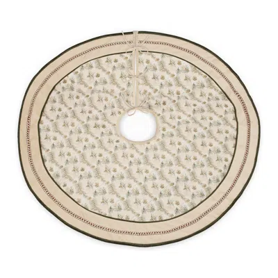 Melrose International Pine And Pinecone Print Tree Skirt 48"d - Gold, Beige