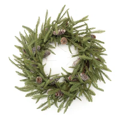 Melrose International Pine And Pinecone Wreath 24"d - Green, Brown