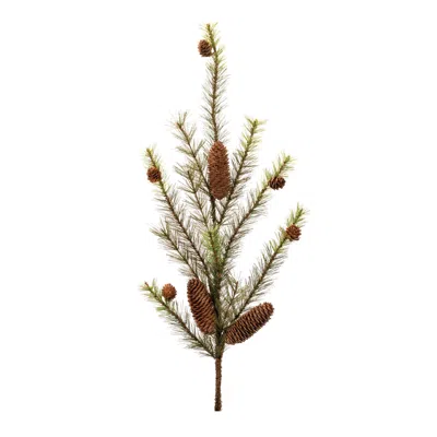 Melrose International Pine And Pinecones Spray (set Of 6) - Green, Brown