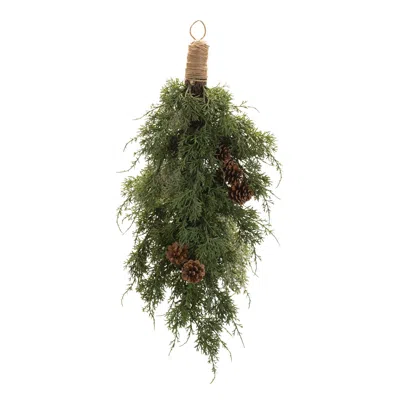 Melrose International Pine And Pinecones Wall Swag Bundle 28"h - Green, Brown