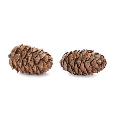 Melrose International Pine Cone Decor (set Of 12) - Brown