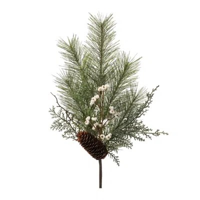 Melrose International Pine With Tallow Berry Spray (set Of 6) - Green, Brown