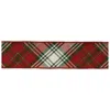 Melrose International Plaid Pattern Wired Ribbon 4" X 5 Yds. - Red, Green